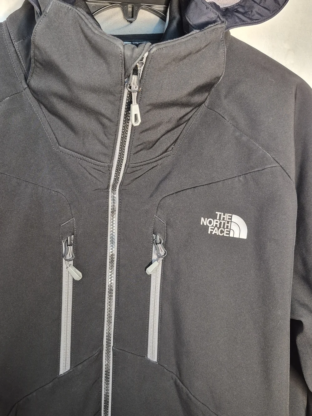 The North Face WindWall Double Lined Hooded Softshell Jacket Black Mens Large